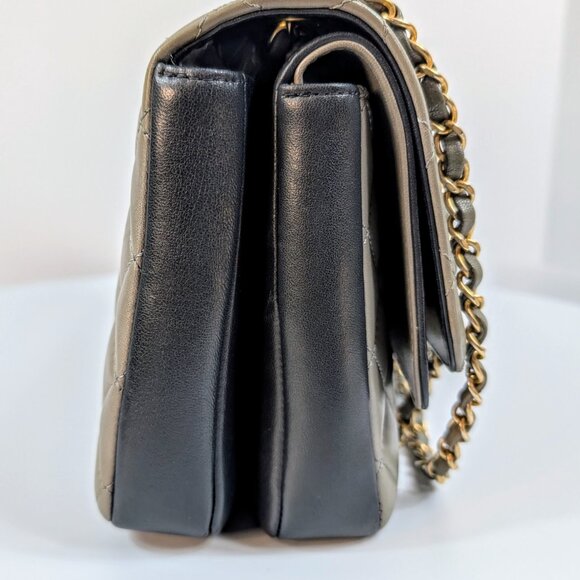 Chanel Two Tone Gray Navy Large Double Flap Bag - Picture 5 of 16